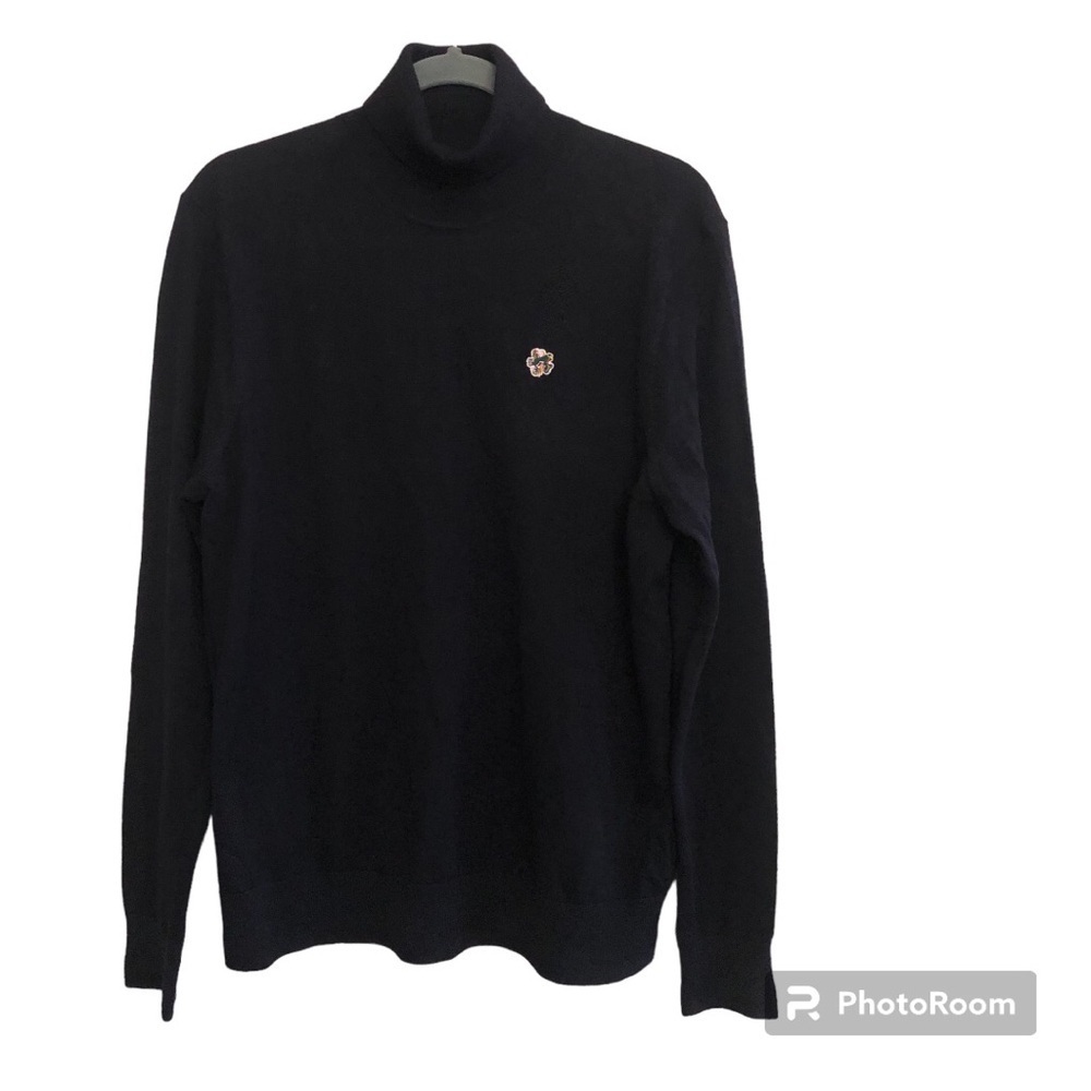 TED BAKER BECKTON LS Core Roll Neck 100% Wool Contracts Trim Sweater Size 4/L